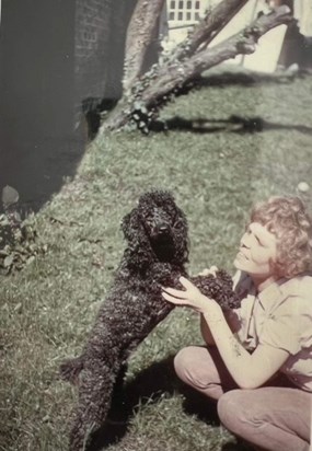 Mum with Boofie our beloved dog