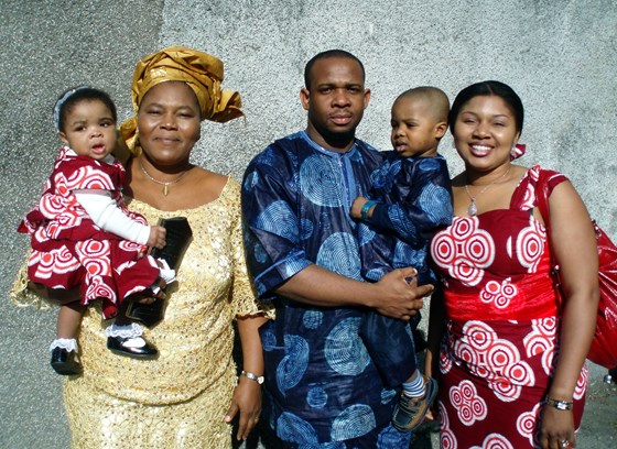 Joy with Deborah (grand-daughter), Paschal (son in law), Daniel (grand-son) and Chinenye (daughter) 