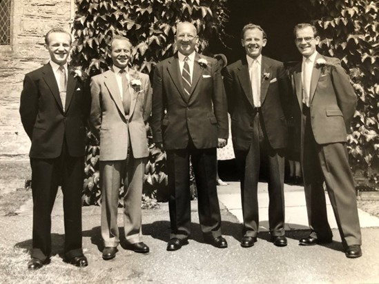 David with his three brothers and Pop