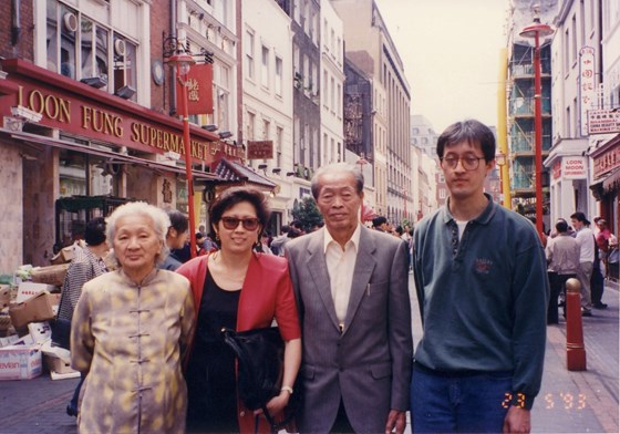 With parents and brother Tong in London Chinatown