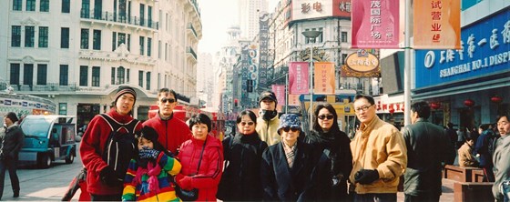 With family in Shanghai