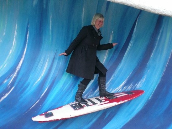 Mum surfing