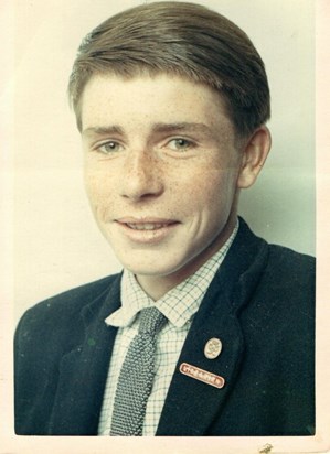 My brother wearing his Prefect badge. He was so proud of it!