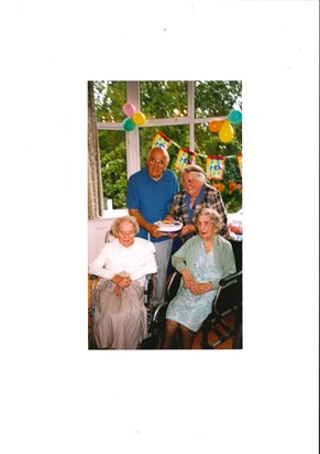 John and Georgina helping their Aunts celebrate their 100th Birthday. 