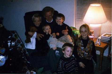 Opa, Robby, Austin, David, Danny and Jenna, Christmas 1997