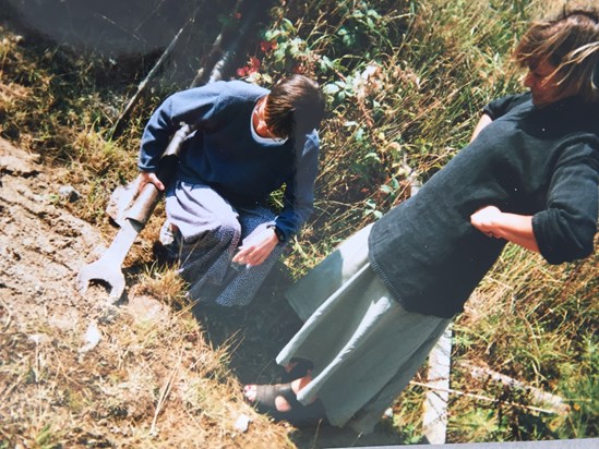 1996 Kate & Sally at Treevone Permaculture Project