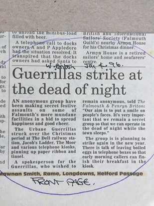 1996 The Urbane Guerillas strike again (4am!)