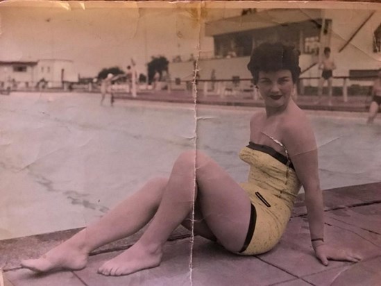 photo of Mum at Uxbridge Swimming Pool