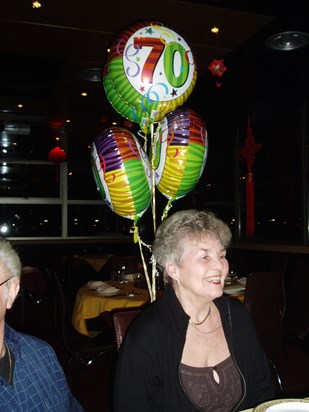 photo of Mum at her 70th birthday