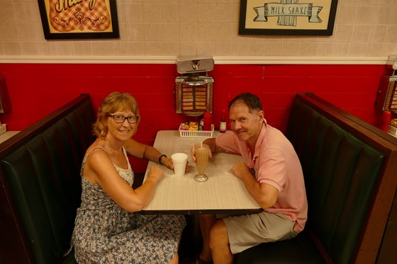 Garry and Maria in an American Diner