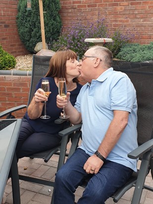 Celebrating our Ruby Wedding Anniversary in the garden 🥂