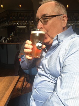Dad drinking his favourite beer in The Bank…..so many lovely memories have been made in this place and me, Mum and the boys will continue to make more memories….with me drinking pints of Goose Island in honour of my Dad 🍺