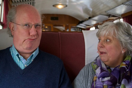 Silliness on a steam train