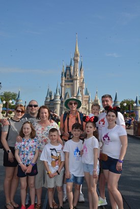 David with his family in Disneyworld