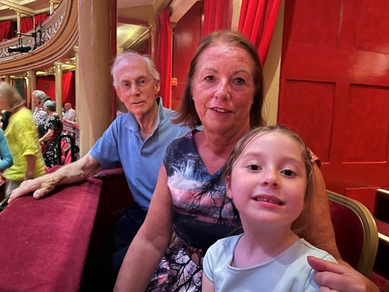 An evening last June at the Royal Albert Hall with wife, Elizabeth and grand daughter