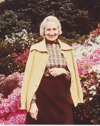 Peggy amongst the azaleas, 1985