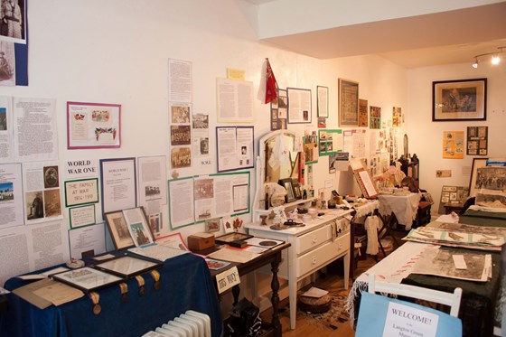 Inside Langton Green Museum, set up by Peggy