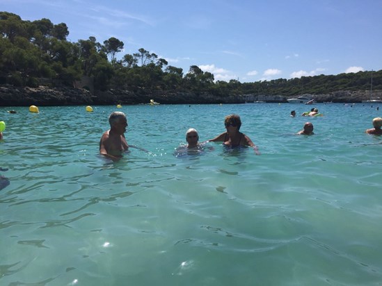 swimming Majorca water in the 80's Henry in his 90's