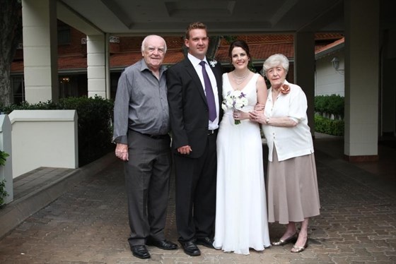 Uncle Derek and Aunty Jean on our wedding day. Was so special that they both could attend
