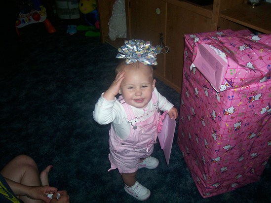look what grandmommy got me for my 1st birthday