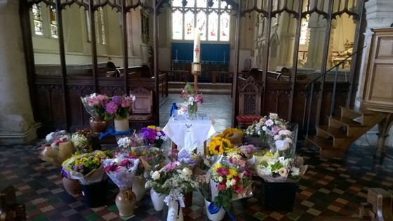 Karen's flowers in St Peter's Church