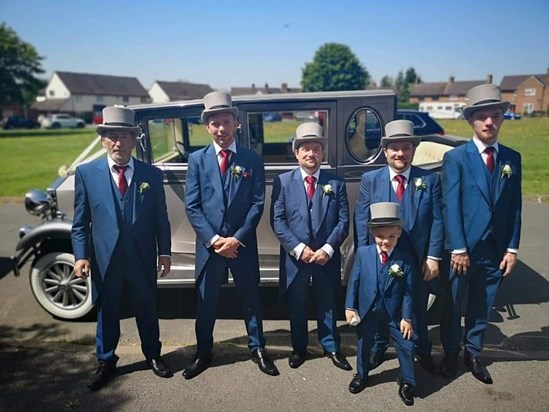 All the Boys on Rat and Jay's wedding day
