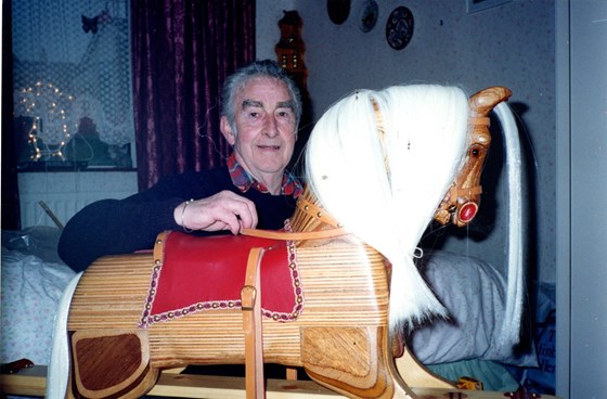 Dad looking pleased with his finished Rocking Horse