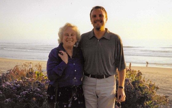  Peggy and son Jonathan on the beach in California