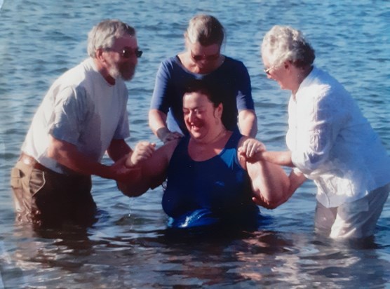 John & Mary Baptists. Joanne Bickel's baptism, Dawlish 5 August 2017.