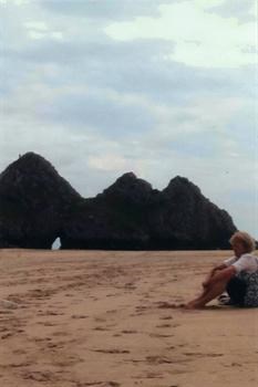 recent pic of margaret on the beach near swansea