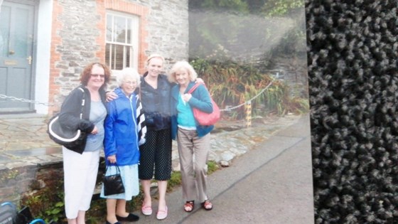 Me mum Amy and Angela outside doc martins house mum and Amy loved doc martin