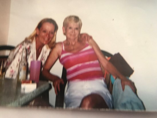 Mum on hols with Annemarie in zante