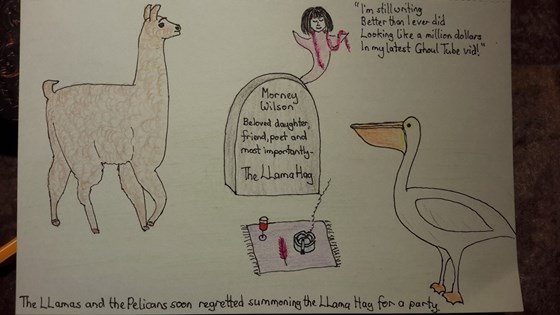 The LLamas and the Pelicans soon regretted summoning the LLama Hag for a party.