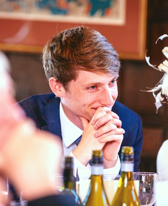 Laurence at Katie's wedding