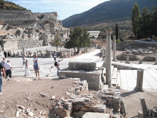 Ephesus, Turkey, 2013.  Roger, Carole, Mike S, and Tony from Vientek checking out the ancient site.