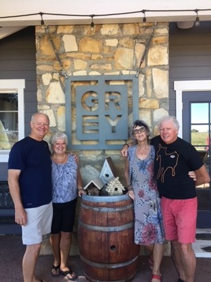 Wayne and Barb with Carole and Roger during wine country tour.