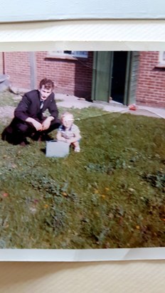 Keith and Paul out in the back garden at Sunny Bank Eythorne 1966