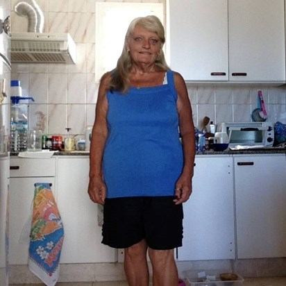 Angie in her flat in Mallorca - Sept 2015