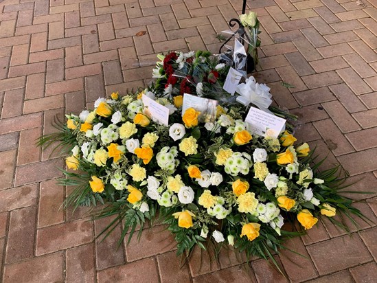 Floral tribute for John Hodson