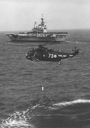 1974 814 NAS Sea King Mk1 & HMS Hermes, Jul