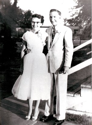 Wedding Day: Wanda Kay Egnew & Billy Jerald Rainer, July 1, 1955, Wichita, Kansas - Immanuel Baptist Church