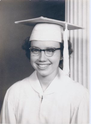 Wanda Kay Egnew, Graduation Day, Wichita High School East, May 1955, Wichita, Kansas; age 17
