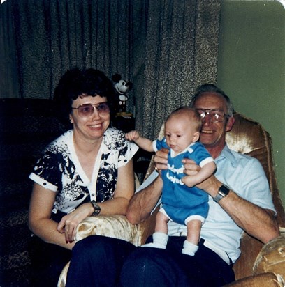 Wanda & Billy Rainer with first grandchild, Jacob Matthew Duckett, 1981, Wichita, KS