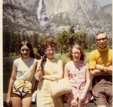 Rainer Family circa 1971-1972: Cindy, Wanda, Jan & Billy Rainer, Yosemite National Park, Bass Lake, California