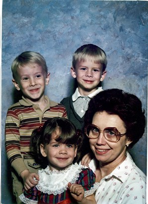 Grandma Wanda with Amanda, Jonathan & Jacob, circa 1985-1986