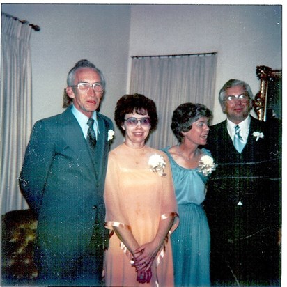Brothers & Wives: Billy & Wanda Rainer, Donna & Jim Rainer, December 1978, Newton, Mississippi