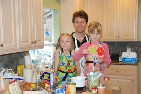 Caroline, Katrina and David Making his Famous Key Lime Pie for Thanksgiving