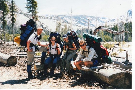 Dave with Tim, Catherine & Maria - Yosemite May 98