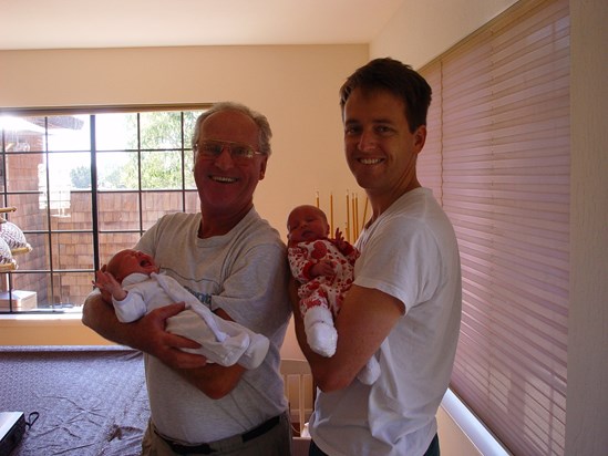 David and Petr with new born twins