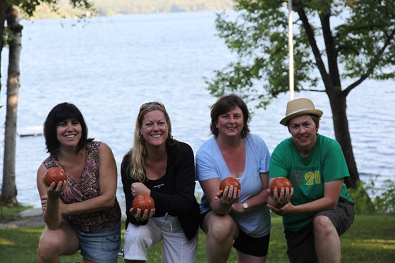 Bocce champs at Big Clear Lake, with Barb, Hil, & Con